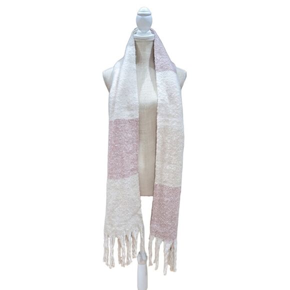 NWT Gentle Fawn Pink Tan Beige Huntington Scarf with Fringe - Picture 4 of 7